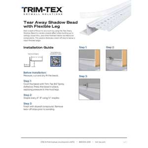 Preview of Tear Away Shadow Bead with Flexible Leg Installation Guide