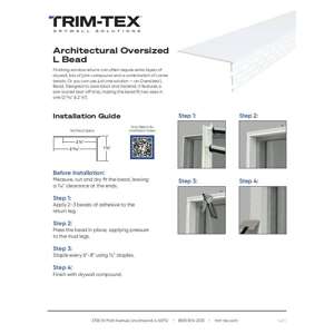 Preview of Architectural Oversized L Bead Installation Guide