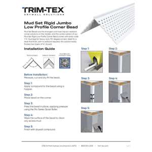 Preview of Mud Set Rigid Jumbo Low Profile Corner Bead Installation Guide