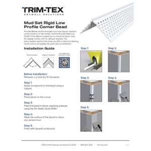 Preview of Mud Set Rigid Low Profile Corner Bead Installation Guide