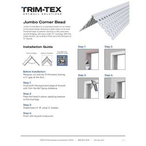 Preview of Jumbo Corner Bead Installation Guide