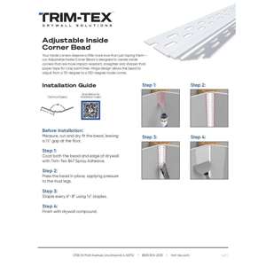 Preview of Adjustable Inside Corner Bead Installation Guide-1