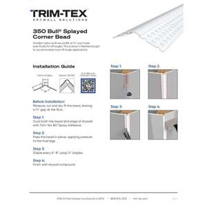 Preview of 350 Bull Splayed Corner Bead Installation Guide