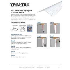 Preview of 0.75 Bullnose Splayed Corner Bead Installation Guide